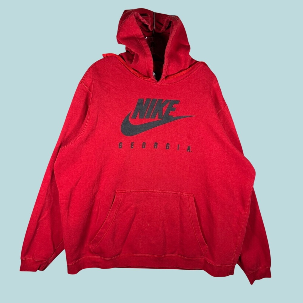 Nike Georgia Bulldogs Hoodie Mens XXL Red Futura‎ Logo Pullover Sweatshirt